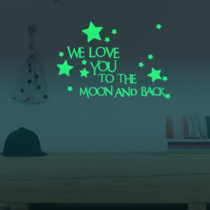 Luminous Moon And Stars Wall Stickers